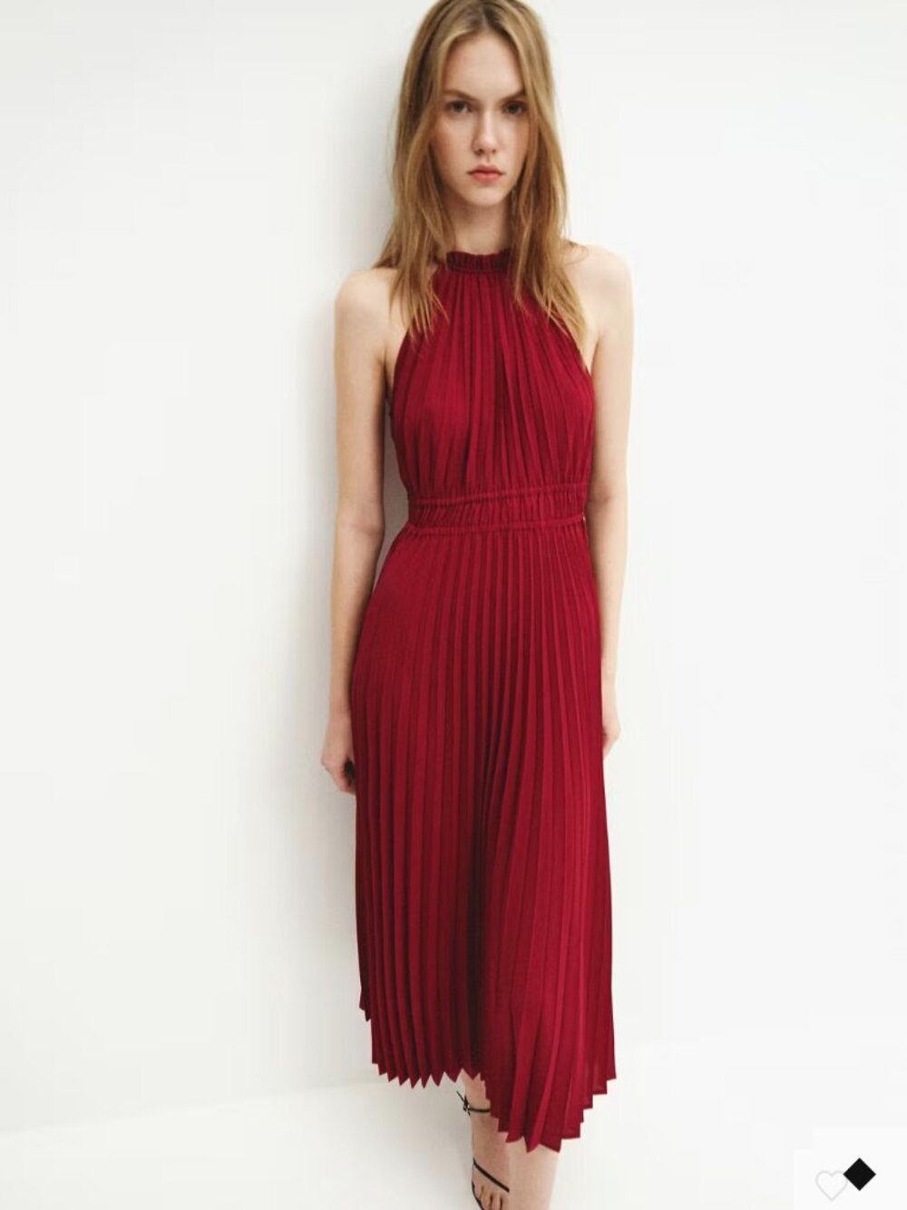 Pleated halter neck dress